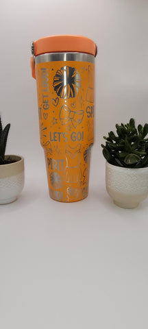 Cheer, Cheerleading, Sport tumbler, Laser Engraved 30oz Double Wall Insulated Tumbler