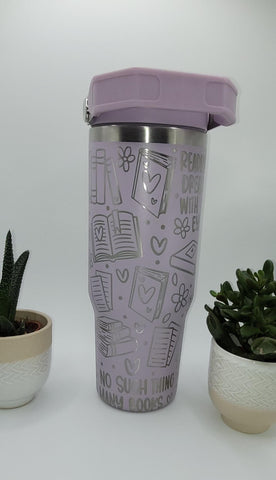 Books, Reading, Stories tumbler, Laser Engraved 30oz Double Wall Insulated Tumbler