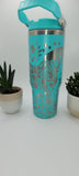 Floral horse tumbler, Laser Engraved 30oz Double Wall Insulated Tumbler