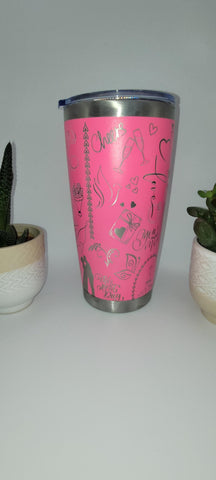 Wedding, Bride, Bridesmaid gift Laser Engraved Custom Seamless 20oz Double Wall Insulated Tumbler Travel mug