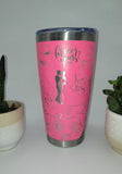 Wedding, Bride, Bridesmaid gift Laser Engraved Custom Seamless 20oz Double Wall Insulated Tumbler Travel mug