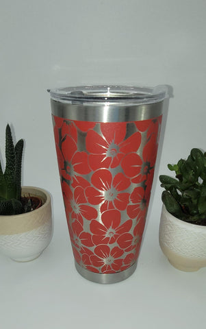 Poppies, Poppy, flowers Laser Engraved 20oz Double Wall Insulated Tumbler Travel mug, Tumbler