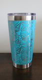 Sea Shells, Ocean theme Laser Engraved 20oz Double Wall Insulated Tumbler Travel mug, Tumbler