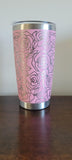 Roses flowers Laser Engraved 20oz Double Wall Insulated Tumbler Travel mug, Seamless Tumbler ,Gift for daughter, niece, Friend