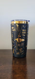 Golf, golfer gift black and gold Laser Engraved 20oz Double Wall Insulated Tumbler Travel mug,Tumbler